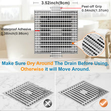 Load image into Gallery viewer, INVIHUG, 25 PCS, Disposable Hair Catcher Shower Drain Mesh Stickers, Square 4 &amp; 6 inch
