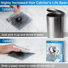 Load image into Gallery viewer, INVIHUG, 25 PCS, Disposable Hair Catcher Shower Drain Mesh Stickers, Square 4 &amp; 6 inch
