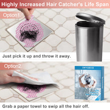 Load image into Gallery viewer, INVIHUG, 25 Pack Disposable Hair Catchers for Shower, Hair Catcher Mesh Stickers.
