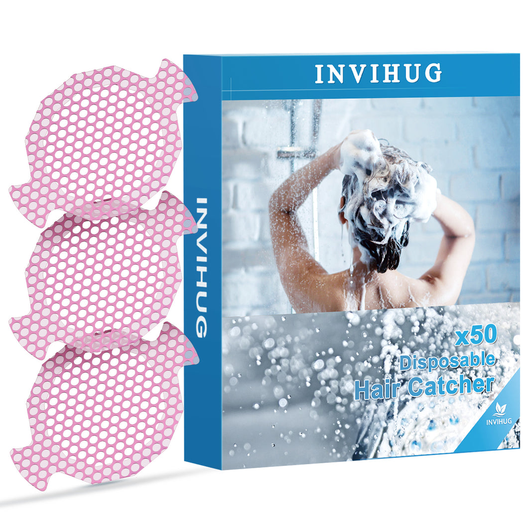 INVIHUG, 25 Pack Disposable Hair Catchers for Shower, Hair Catcher Mesh Stickers.