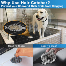 Load image into Gallery viewer, INVIHUG, 25 Pack Disposable Hair Catchers for Shower, Hair Catcher Mesh Stickers.
