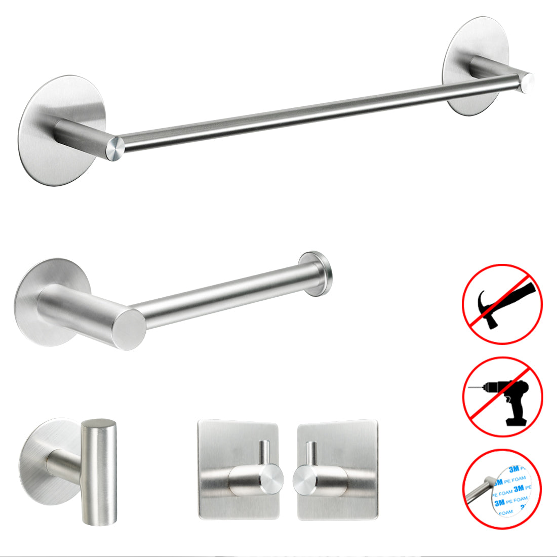 Stainless Steel Brushed Nickel Bathroom Hardware Set Bathroom Accessory Set  - China Bathroom Accessories Set, Bathroom Set